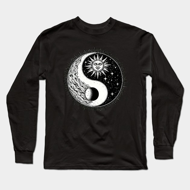 Yin and Yang: Celestial Balance Long Sleeve T-Shirt by MetalByte